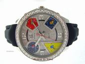 Jacob & Co. 47mm - 5 TIME ZONE - STAINLESS STEEL W/ DIAMOND BEZEL & DIAL