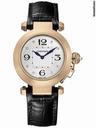 Cartier PASHA 32mm LAIDES' ROSE GOLD w. SILVER SUNRAY DIAMOND DIAL