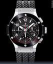 Hublot BIG BANG STAINLESS STEEL & BLACK CERAMIC ON RUBBER STRAP-NEW