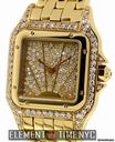 Cartier Panthere Ladies 18kt SunBurst Diamond Dial And Diamond Case