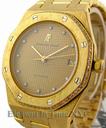 Audemars Piguet Royal Oak 18kt Yellow Gold On Bracelet Diamond Bezel & Dial