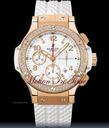 Hublot 341.PE.2010.RW.114 BIG BANG PORTO CERVO ROSE GOLD DIAMOND 41mm WHITE RUBBER-NEW