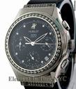 Hublot Classic Chrono Steel On Rubber Strap Diamonds Black Dial