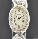 Cartier 18k W/G Silver Dial Fully Diamond Loaded Ladies Baignoire