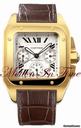 Cartier SANTOS 100 XL YELLOW GOLD CHRONOGRAPH AUTOMATIC - 2011 NEW