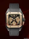 Cartier SANTOS 100 XL CHRONOGRAPH BLACK CARBON & ROSE GOLD NEW 2011