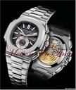 Patek Philippe 5980 NAUTILUS JUMBO CHRONOGRAPH "BLACK DIAL" NEW RARE MODEL