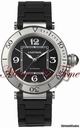 Cartier PASHA SEATIMER STAINLESS STEEL & BLACK RUBBER NEW 2011