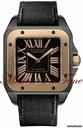 Cartier SANTOS 100 XL MEN'S BLACK CARBON & ROSE GOLD NEW