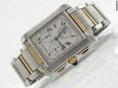 Cartier Herren "TANK FRANCAISE CHRONO" Edelstahl / GG Quarz