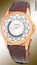 Patek Philippe Gent's 18K Rose  World Timer Strapwatch