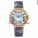 Cartier BALLON BLEU ROSE GOLD MEDIUM SIZE DUAL TIME ZONE DIAMOND NEW