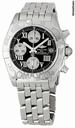Breitling Chrono Galactic Black Dial Steel Pilot Mens Watch A13358L2-B786SS