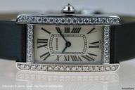 Cartier TANK AMERICAINE 750 18 K WEISSGOLD MIT DIAMANTEN