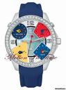 Jacob & Co. The Five Time Zone Watch Stainless Steel w/ 5.00ct Diamond