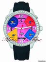 Jacob & Co. The Five Time Zone Watch Stainless Steel w/ 3.25ct Diamond