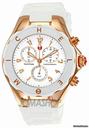 Michele Tahitian Jelly Bean Large White Rubber Strap Chronograph Ladies Watch MWW12F000008