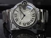 Cartier Ballon Bleu Mid Size Custom Diamond Set