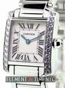 Cartier Tank Francaise 18K White Gold Factory Diamonds