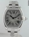 Cartier 18k WG Diamond Bracelet Wristwatch Lady's ROADSTER