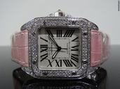 Cartier Santos 100 Midi Diamond Ladies Watch
