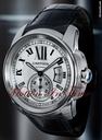 Cartier NEW CALIBRE DE CARTIER MENS STAINLESS STEEL SILVER ON BLACK