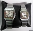 Cartier Santos His Hers Set Ss Date Automatic Es
