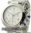 Cartier Pasha 38 Chronograph Stainless Steel Silver Dial
