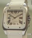 Cartier Santos 100MM Stahl/Kautschuk B&P