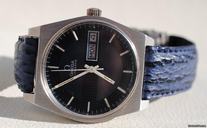 Omega Edelstahl Automatic Herrenuhr mit Sonderzifferblatt