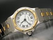 Cartier "Santos Automatique" Edelstahl/Gelbgold