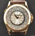 Patek Philippe 18k Rose Gold Silver Dial World Time B&P 5130R