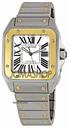 Cartier Santos 100 Extra Large 18kt Yellow Gold and Steel Mens Watch W200728G