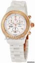 Michele Jetway Diamond Ceramic Chronograph Rose Gold-tone Ladies Watch MWW17B000008