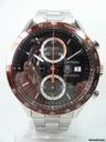 TAG Heuer Carrera chronographe Calibre 16 complet acier plus bracelet en cuir boucle deployante