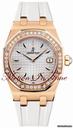 Audemars Piguet Royal Oak Ladies' Rose Gold Diamond - White on Rubber Strap