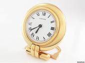 Cartier Tischuhr mit Weckfunktion vergoldet Quarz