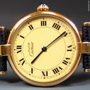 Cartier Vermeil - Silber/vergoldet, Quarz, Lederband
