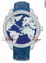 Jacob & Co. "THE WORLD IS YOURS" 5-TIMEZONE 40mm ROYAL BLUE ENAMEL DIAMO