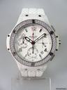 Hublot Big Bang chronographe 41mm white ceramique blanche lunette sertie diamants/diamonds bezel