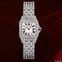 Cartier Santos Demoiselle Oro Bianco E Diamanti Ref.wf9003ya