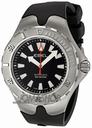 Ebel Sportwave Diver Black Dial Black Rubber Strap Mens Watch 1215581