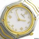Ebel "Classic Wave", small, Stahl/Gold, Brillantbesatz