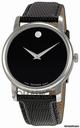 Movado Museum Black Dial Black Leather Strap Mens Watch 2100002