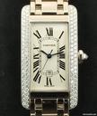 Cartier 18k W/G Diamond Set Case Mid-Size Tank Americaine