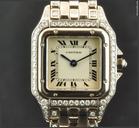 Cartier 18k White Gold Diamond Set Case Ladies Panthere B&P