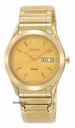 Seiko Solar Quartz Gold-tone Expansion Band Mens Watch SNE058