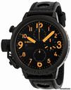 U-Boat Flight Deck CAB Automatic Chronograph Black Leather Mens Watch 6254