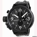 U-Boat Flightdeck Black Stainless Leather Automatic Mens Watch 6203