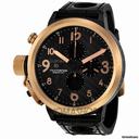 U-Boat Flightdeck Automatic Black Stainless Steel Leather Mens Watch 1838